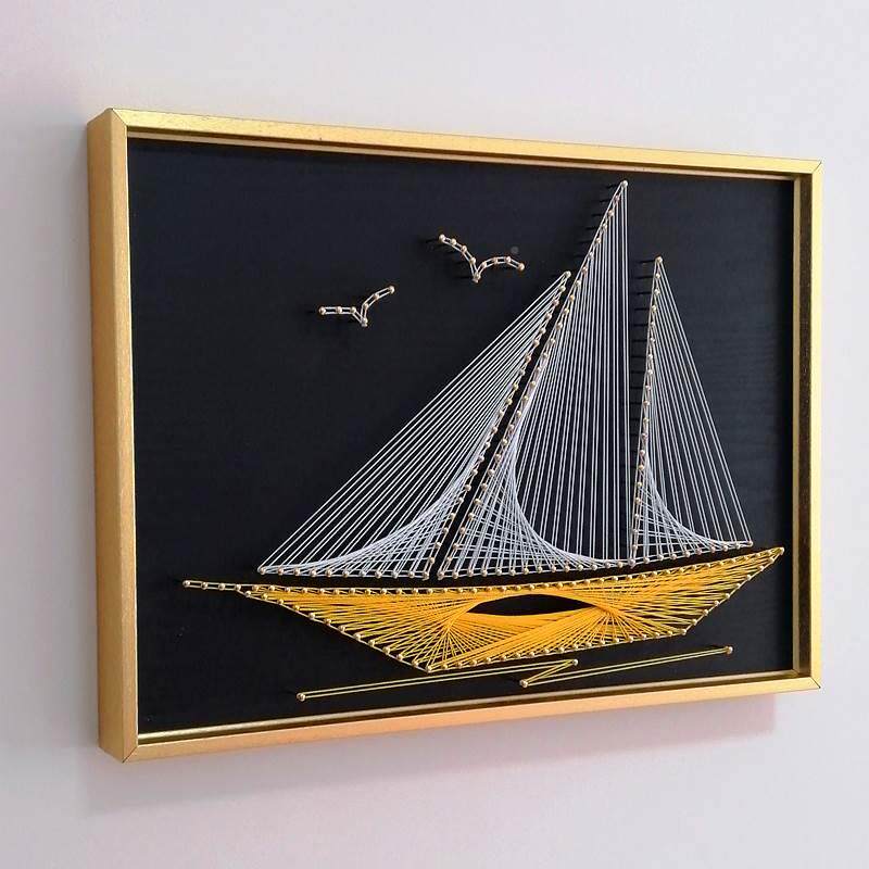 手工艺品diy自己做图形材料包钉子绕线画创意礼物缠绕画制作弦丝