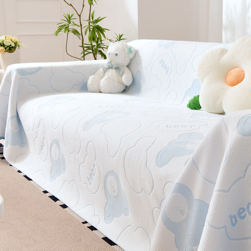 沙发垫2024新款卡通冰丝凉席客厅真皮沙发防滑坐垫套罩盖布巾