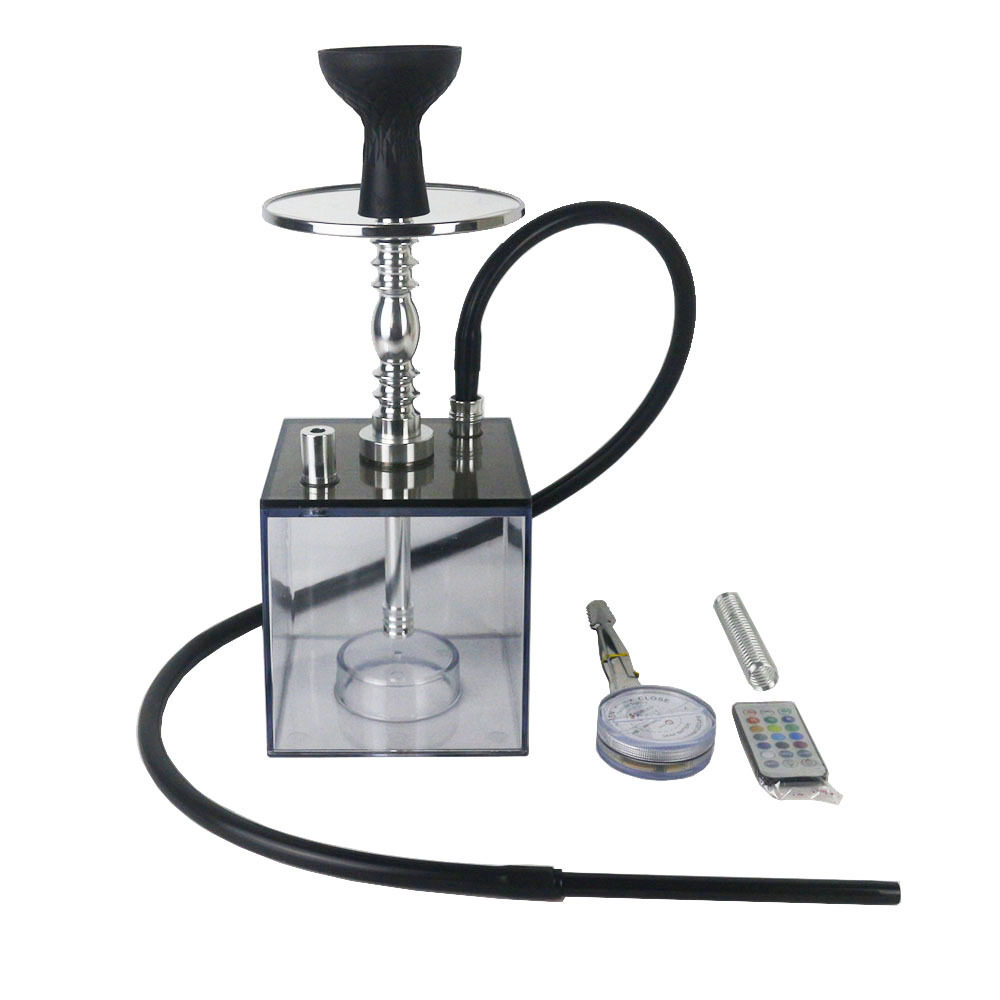 跨境货源阿拉伯正方水烟 亚克力水烟套装酒吧shisha