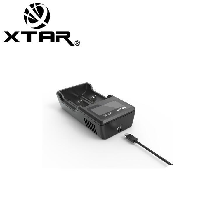 XTAR爱克斯达VC2 18650充电器强光手电USB锂电池充电器可测容量