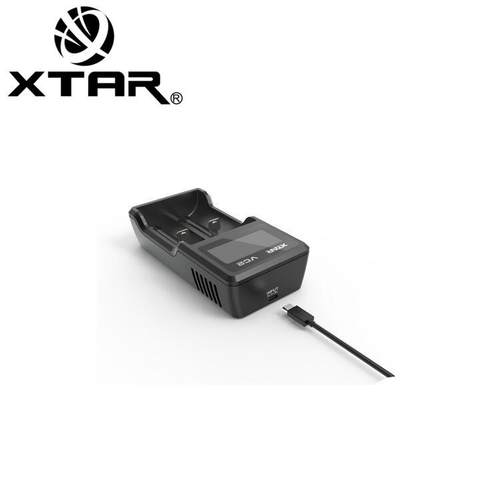 XTAR爱克斯达VC2 18650充电器强光手电USB锂电池充电器可测容量