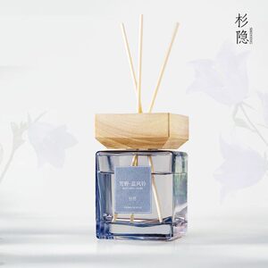 生活空格【500ML】经典蓝风铃无火香薰木盖方瓶精油香氛酒店清爽