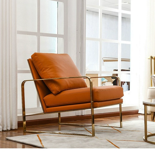 Светлый роскошный сингл -личный диван -диван -стул Дизайнер Дизайнер Сингл Стул Дом Ленивый кожаный тигр кожа кожа кожа кожа