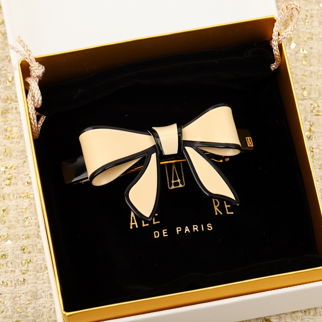 25巴黎戴安娜半弧形蝴蝶结弹簧夹发夹女法式少女公主甜美边夹发饰