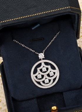 高定新款扇形吊坠项链】通体925纯银镀K金网红明星同款大小姐颈链