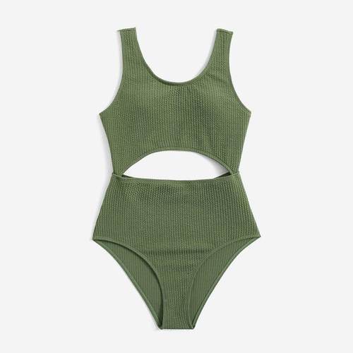 2023新款纯色紧身时尚分体比基尼 女童中童三角温泉欧美泳衣