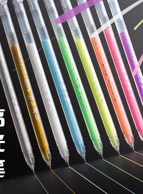 白色高光笔绘画笔手绘马克漫画美术生高光白笔素描彩色动漫黑底写白字勾线笔高光画笔记号笔丙烯高光笔不掉色