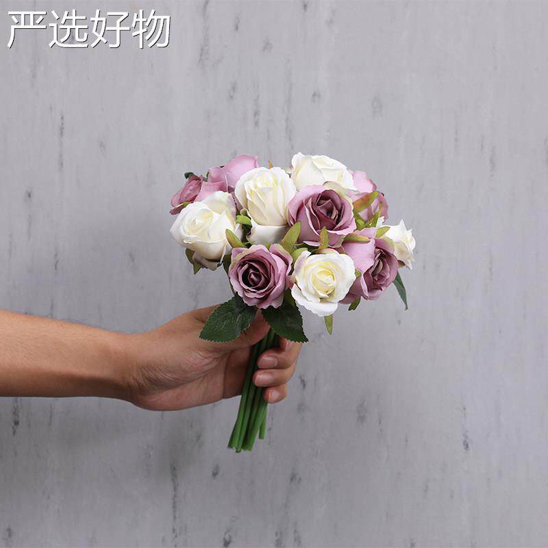 【全国包邮】头把束彷真玫具瑰花假绢花客厅桌面摆放花花束拍照道