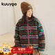 KUUYOO六色彩虹条毛绒外套中大童秋冬半高领加绒保暖儿童休闲外套