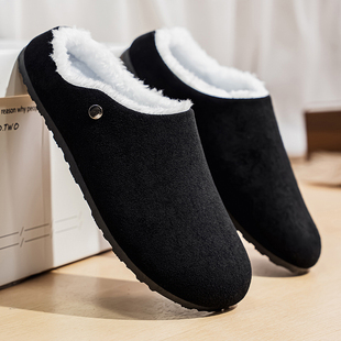 男款2025新款冬季老钱风德比绒面包头半拖穆勒慵懒男士情侣勃肯鞋