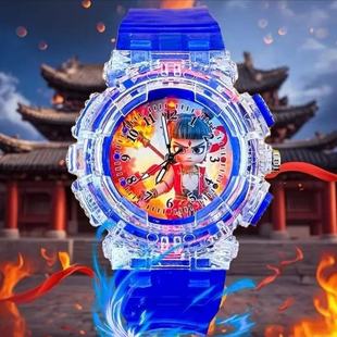 七彩闪光新款 10岁炫酷防摔男孩女孩 哪吒闹海儿童手表男童电子表4