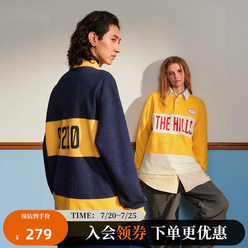 CANOTWAIT ROUND TWO联名美式复古撞色POLO长袖休闲百搭男女款潮