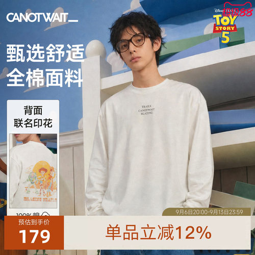 【新品】陈伟霆长袖CANOTWAIT迪士尼玩具总动员系列印花T恤棉宽松