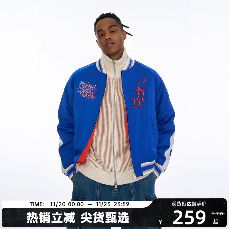 【陈伟霆】CANOTWAIT 复古绣花横须贺棉服夹克加厚保暖秋冬百搭潮