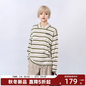 陈伟霆 CANOTWAIT彩色条纹POLO针织衫 韩版 上衣早秋新品 男女潮