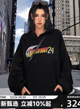 【陈伟霆】CANOTWAIT_S.W.SMILEY联名系列印花连帽卫衣男女潮百搭