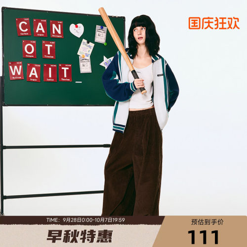 【清货】【开学装备】CANOTWAIT美式复古LOGO翻领拉链开衫秋冬季