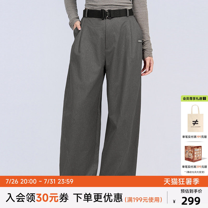CANOTWAIT 机能卡扣腰带廓形弯刀休闲长裤男女秋冬潮百搭休闲通勤