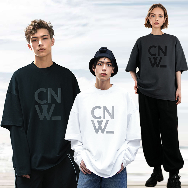 陈伟霆CANOTWAIT立体大logo短袖T恤情侣男女宽松短袖春夏新款百搭