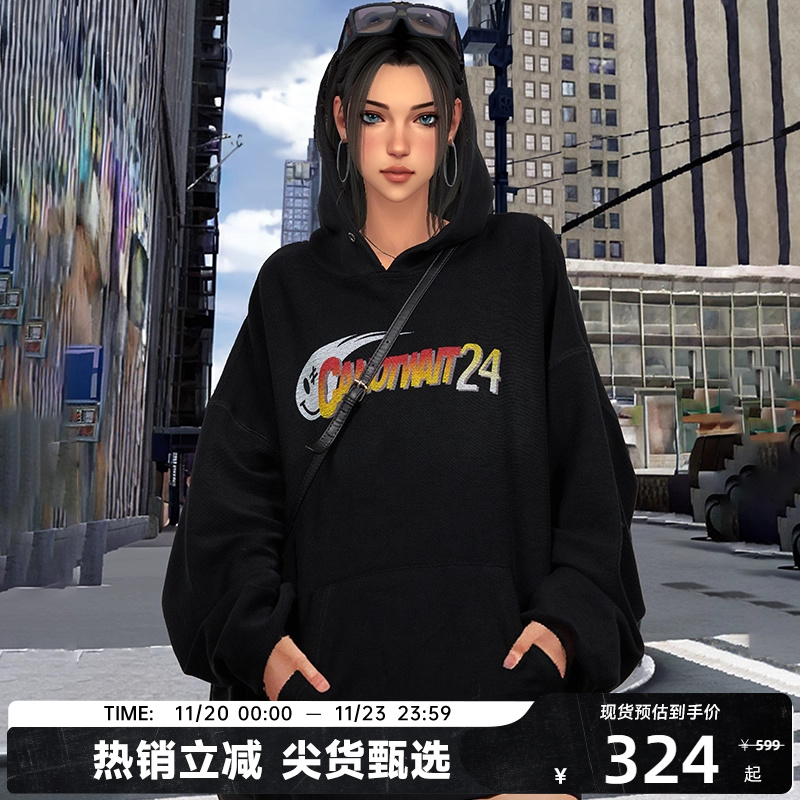 【陈伟霆】CANOTWAIT_S.W.SMILEY联名系列印花连帽卫衣男女潮百搭