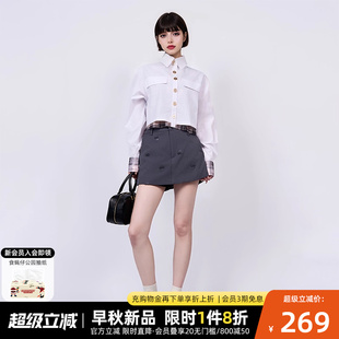 短款 潮休閑 CANOTWAIT提花短褲 裙褲 2025新款 陳偉霆 半身裙女款