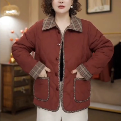 码羽绒棉服中老年人长袖外套