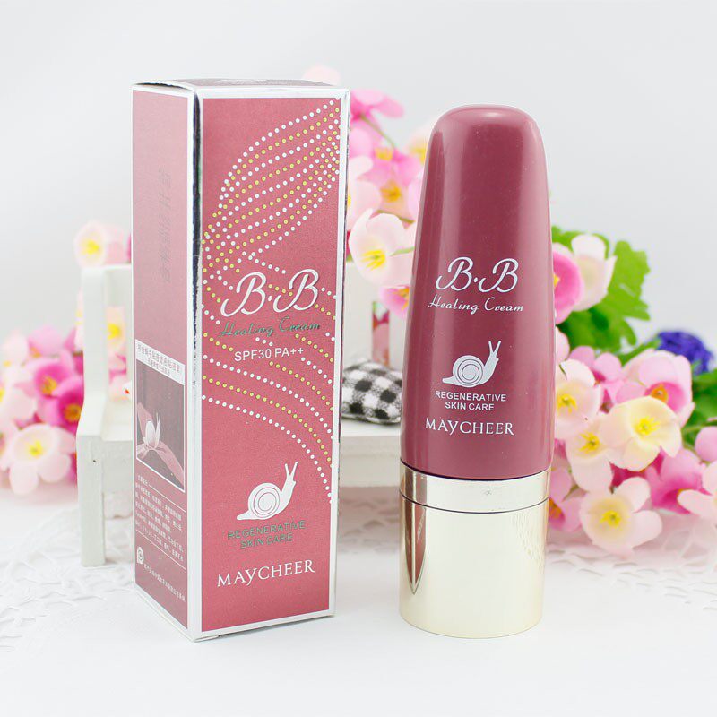 美茜儿自带棉头蜗牛精华修复多效BB霜遮瑕粘液素保湿隔离40ml包邮