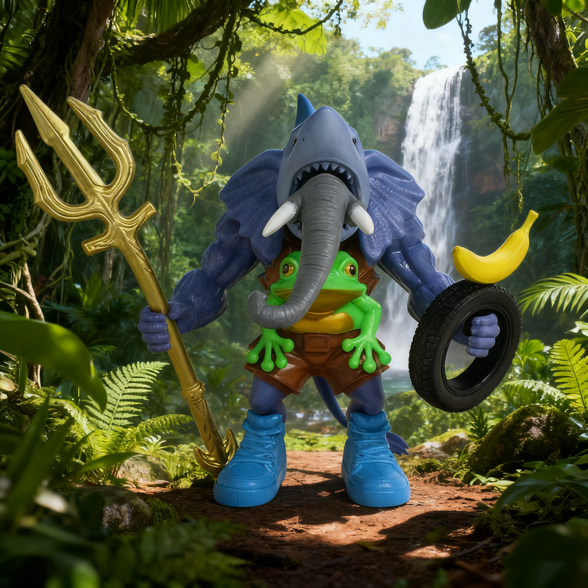 AI山海经手办青蛙海王鲨鱼融合怪山海经可拆卸拼装缝合怪融合版