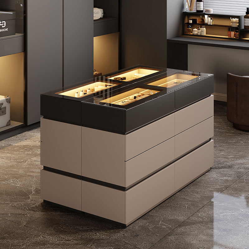 意式轻奢衣帽间中岛台高级感双面斗柜储物收纳柜可视化首饰展示柜,住宅家具,斗柜,淘宝优惠券,粉丝福利购,淘宝优惠卷