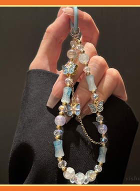 中国风串珠吊坠手提链手腕短挂绳