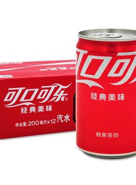 可口可乐 mini迷你罐200ml*12罐装含糖/无糖可乐芬达雪碧饮料整箱
