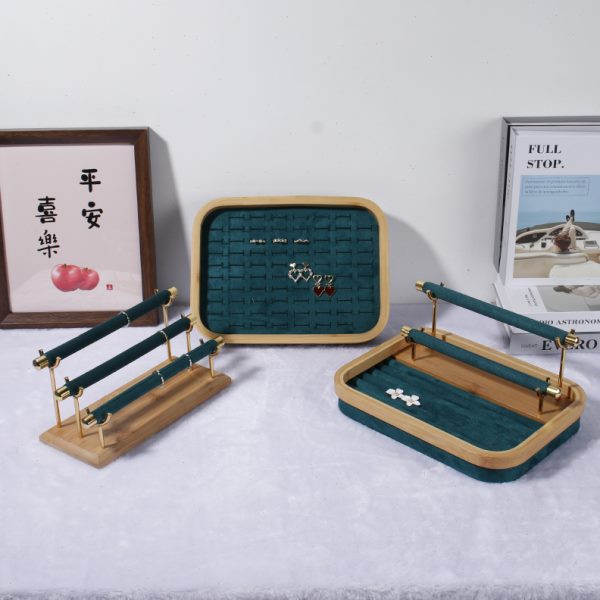 戒指收纳多层首饰收纳盒绒布饰品项链耳环手链耳钉耳环展示珠宝盘