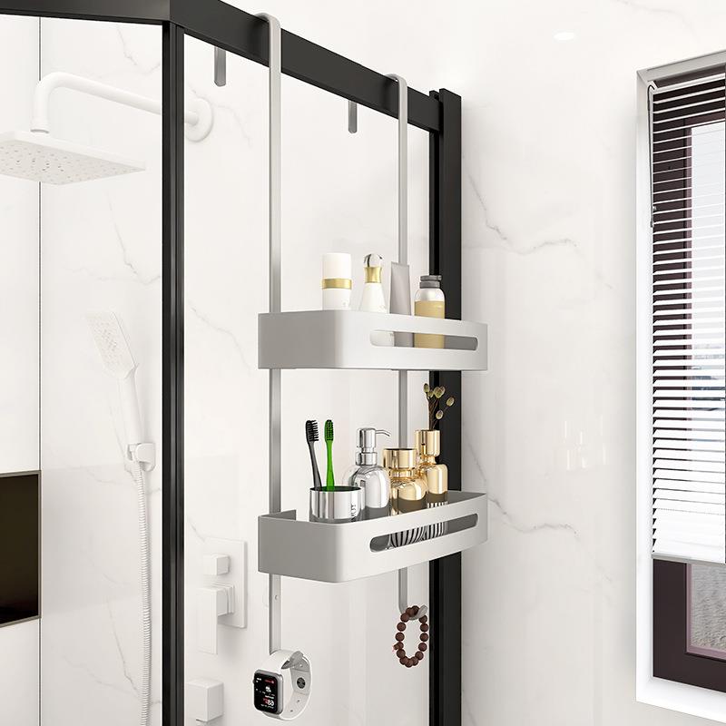 浴室置物架淋浴房洗手间不锈钢冲凉房挂篮免打孔卫生间收纳架