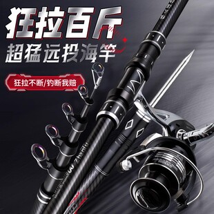远投海竿远投竿锚杆超硬巨物竿可视专业矛鱼抛竿轮套装 大物单杆