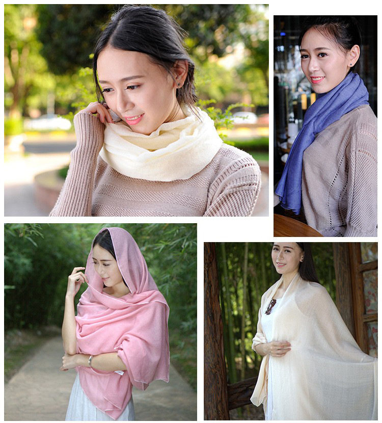 秋冬季新款棉麻围巾女纯色韩版文艺学生长款披肩超大丝巾保暖围巾