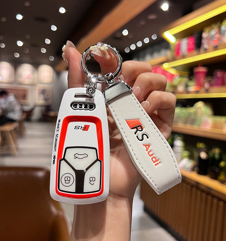 适用奥迪新A4L/Q5L/A5/Q7/RS4/RS5/S5/S4车钥匙套高档扣改装RS壳