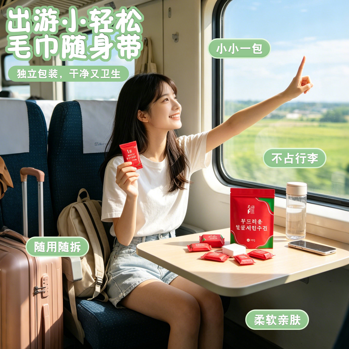 旅行用品一次性压缩毛巾便携式洗脸巾不占行李随身带独立包装毛巾