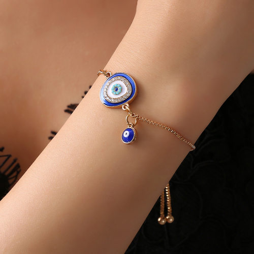 Trendy Crystal Turkish Evil Eye Charm Bracelet for Women