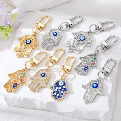 2023 Blue Turkish Evil Eye Keychain for Women Men Fashion
