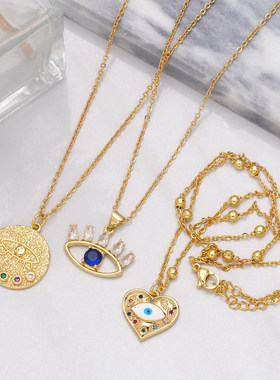 New Devil's Eye Necklace For Women Enamel Demon Eye