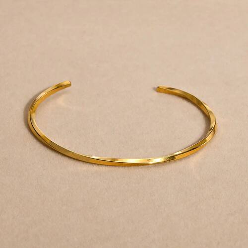 Chic Mobius Cuff Bangle Bracelets Women Men,Gold Color