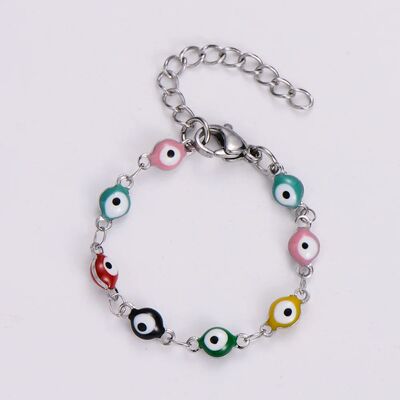 Colorful Evil Eye  Baby Bracelet Fashion Enamel Stainless