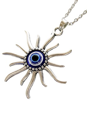Creative Design Sun Charm Sunshine Necklace Blue Eye
