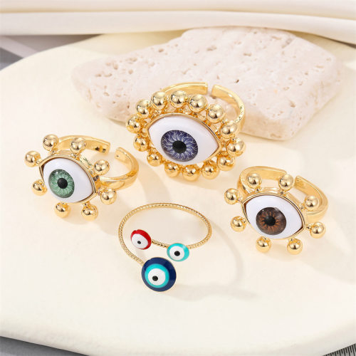 Sun Blue Evil Eye Finger Rings For Women Gift Punk Unique