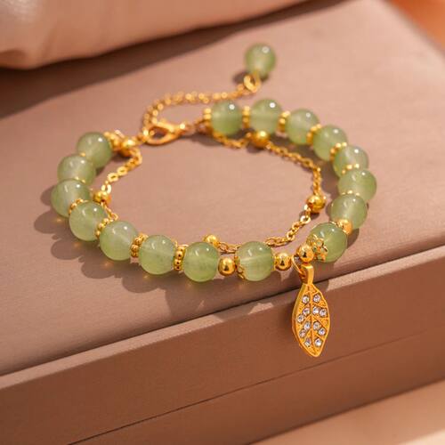 Chinese Style Green Jade Bracelet For Women Exquisite Gold