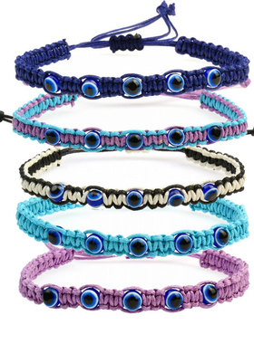 Colorful Turkish Blue Evil Eyes Beads Couple Bracelet for