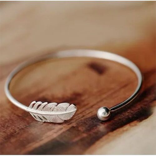 Sterling Silver Angel Feather Arm Cuff Designer Bracelets