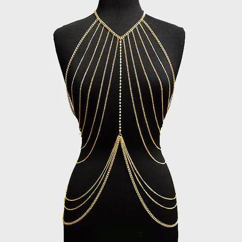 Multilayer Women Body Chain Harness Female Chest Chain