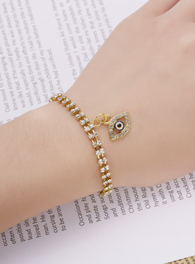New Fashion Evil Eye Rhinestone Bracelet For Women Lucky