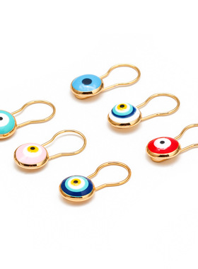 Vintage Turkish Blue Eyes Brooch for Men and Women Evil Eye